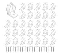 sourcing map U Clips Holder Bracket, Fluorescent Tube Mounting Accessories Support Clamps Pipe Clamps with Screws for 10mm to 12mm Round LED Strip and Tube, 50pcs