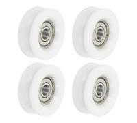 sourcing map U Groove Ball Bearing Roller, 6 x 32 x 12mm Nylon Pulley Guide Wheel Stainless Steel Track Wheel Heavy Duty Replacement for Slide Door Window Mechanical Equipment, White Pack of 4