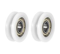 sourcing map U Groove Guide Pulley Rail Ball Bearings 6x21x7mm Double Metal Shielded (GCr15) Chrome Steel Bearings Roller Guide Wheel 2pcs