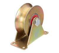 sourcing map U Groove Wheel, 2" Dia. Steel Sliding Gate Wheels Loading 485 lbs Rigid Caster with Bracket for Inverted Track Rolling Gate Industrial Machines Wire Rope Rail, Colored Plated