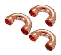 sourcing map U Shape Elbow 180 Degree Copper Pipe Fitting Sweat Welding Solder Connection 10mm ID for HVAC, Air Conditioning Refrigeration System, Pack of 3
