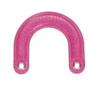 sourcing map U-Shaped Leather Bag Handle Replacement Leather Purse Handles with Iron Grommets for Clutch Bag, Handcrafted Bag Accessories, (Rose Red)
