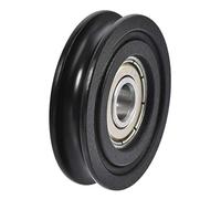sourcing map U608ZZ Nylon Pulley U Groove Ball Bearing Roller Guide Wheel 8x40x10mm Double Metal Shielded (GCr15) Chrome Steel Bearings Black