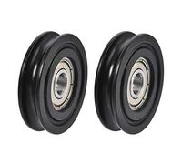 sourcing map U608ZZ Nylon Pulley U Groove Ball Bearing Roller Guide Wheel 8x40x10mm Double Metal Shielded (GCr15) Chrome Steel Bearings Black 2pcs