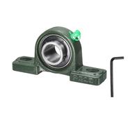 sourcing map UCP205 Pillow Block Bearings, 25mm Bore Self Alignment, Solid Cast Iron Base, Chrome Steel Flange Mounted Pillow Block Ball Bearing, (ABEC3)