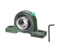 sourcing map UCP207-20 Pillow Block Bearings, 1-1/4 inch Bore Self Alignment, Solid Cast Iron Base, Chrome Steel Flange Mounted Pillow Block Ball Bearing, (ABEC3)