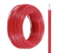 sourcing map UL1007 Solid Core Wire, 26 Gauge 200FT 300V 26 AWG Electrical Wire Tinned Copper PVC 80 Degree High Temp Internal Wiring for Fixed Installations, Appliances, Red