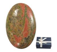 sourcing map Unakite Crystal Stones Oval Shaped, 6 cm Tumbled Stones and Crystals, Polished Gemstone Rocks for Women Gifts Meditation Crafting Home Decor