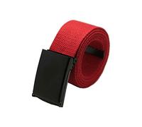 sourcing map Unisex Canvas No Hole Slide Buckle Waist Belt Width 1 5/8" Red