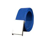 sourcing map Unisex Canvas No Hole Slide Metal Buckle Waist Belt Width 1 1/2" Royal Blue