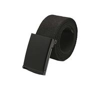 sourcing map Unisex Canvas No Holes Slide Buckle Adjustable Waist Belt Width 1 5/8" Black