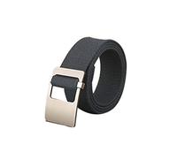 sourcing map Unisex Canvas Web Belt with Metal Slide Buckle Width 1 1/2 Inches Dark Gray - Flat Buckle One Size
