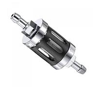 sourcing map Universal In Line Petrol Gas Fuel Gasoline Oil Filter with Brass Filter Element, Black