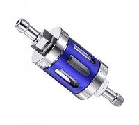 sourcing map Universal In Line Petrol Gas Fuel Gasoline Oil Filter with Brass Filter Element, Blue
