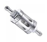 sourcing map Universal In Line Petrol Gas Fuel Gasoline Oil Filter with Brass Filter Element, Silver Tone