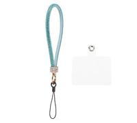 Sourcing Map Universal Phone Lanyard, Detachable Wrist Strap with Glitters, Phone Patches, Luxury String Bling Strap for DIY, Earbuds, Keychain, Coin Purse, Wallet, Blue