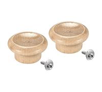sourcing map Universal Pot Lid Knob, Wooden Replacement Knob 49x26mm for Pan Pot Cover Lid, Pack of 2