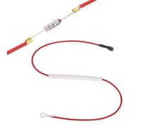 sourcing map Universal Rice Cooker Temperature Fuse, 185°C 10A 250V Metal Thermal Fuse with Terminal and Ring Terminal Fiberglass Sleeving for Electric Pressure Cooker Repair Part