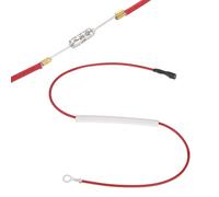 sourcing map Universal Rice Cooker Temperature Fuse, 192°C 10A 250V Metal Thermal Fuse with Terminal and Ring Terminal Fiberglass Sleeving for Electric Pressure Cooker Repair Part