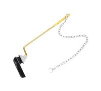 sourcing map Universal Side Mount Toilet Handle Replacement Kit, Toilet Flush Tank Lever ABS Handle Aluminum Rod with Stainless Steel Chain, Black