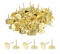 sourcing map Upholstery Tacks for Furniture, 3/4 Inch (19 x 30 Mm) Metal Round Black Thumb Tacks for Wall Decorative Upholstery Nails DIY Project Home Decor (Gold, Pack of 80)