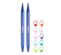 sourcing map US Size 10.25 (6.5mm) Interchangeable Circular Knitting Needles 4 Inch (10cm) with 10 Colorful Stitch Markers for Handmade Projects DIY Knit Blankets