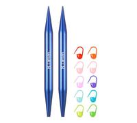 sourcing map US Size 11 (8mm) Interchangeable Circular Knitting Needles 4 Inch (10cm) with 10 Colorful Stitch Markers for Handmade Projects DIY Knit Blankets