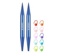 sourcing map US Size 13 (9mm) Interchangeable Circular Knitting Needles 4 Inch (10cm) with 10 Colorful Stitch Markers for Handmade Projects DIY Knit Blankets