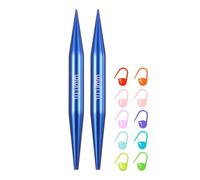 sourcing map US Size 15 (10mm) Interchangeable Circular Knitting Needles 4 Inch (10cm) with 10 Colorful Stitch Markers for Handmade Projects DIY Knit Blankets