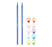 sourcing map US Size 2.5 (3mm) Interchangeable Circular Knitting Needles 4 Inch (10cm) with 10 Colorful Stitch Markers for Handmade Projects DIY Knit Blankets