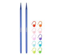 sourcing map US Size 4 (3.5mm) Interchangeable Circular Knitting Needles 4 Inch (10cm) with 10 Colorful Stitch Markers for Handmade Projects DIY Knit Blankets