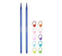 sourcing map US Size 5 (3.75mm) Interchangeable Circular Knitting Needles 4 Inch (10cm) with 10 Colorful Stitch Markers for Handmade Projects DIY Knit Blankets
