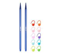 sourcing map US Size 6 (4mm) Interchangeable Circular Knitting Needles 4 Inch (10cm) with 10 Colorful Stitch Markers for Handmade Projects DIY Knit Blankets