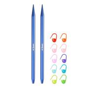 sourcing map US Size 7 (4.5mm) Interchangeable Circular Knitting Needles 4 Inch (10cm) with 10 Colorful Stitch Markers for Handmade Projects DIY Knit Blankets
