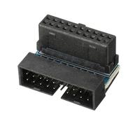 sourcing map USB 3.0 19Pin 90 Degree Adapter, Male to Female Right Angle Socket for Motherboard Internal Header