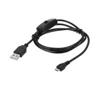 sourcing map USB A Switch Extension Cable, 22AWG Copper Core 3A USB C Male to Female Power Cord with on Off Switch, 1m Charging Cable for LED Strips, LED Desk Lamp, Laptop, Black