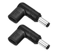 sourcing map USB C Female to 15V DC5521 Power Connector Charger Converter Adapter 90 Degree Angled for Router Speaker PD Computer Watches Camera Monitor Lamp Phones LED Light, 2pcs, Black