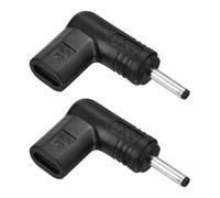 sourcing map USB C Female to 19.5V DC3011 Power Connector Charger Converter Adapter 90 Degree Angled for Router Speaker PD Computer Watches Camera Monitor Lamp Phones LED Light, 2pcs, Black