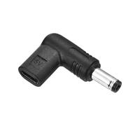 sourcing map USB C Female to 5V DC5521 Power Connector Charger Converter Adapter 90 Degree Angled for Router Speaker PD Computer Watches Camera Monitor Lamp Phones LED Light, Black