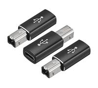 sourcing map USB C Female to MIDI Convert Adapter, Type-C to USB B Adapter Black for Printers, Laptop, Tablet, Piano, Synthesizers, Pack of 3