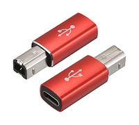 sourcing map USB C Female to MIDI Convert Adapter, Type-C to USB B Adapter Red for Printers, Laptop, Tablet, Piano, Synthesizers, Pack of 2