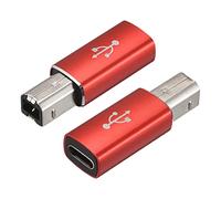 sourcing map USB C Female to MIDI Convert Adapter, Type-C to USB B Adapter Red for Printers, Laptop, Tablet, Piano, Synthesizers