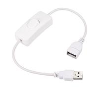 sourcing map USB Cable with ON/Off Switch, USB Male to Female Extension Cord 34cm White, for LED Desk Lamp LED Strip, Pack of 3