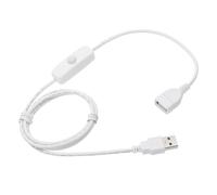 sourcing map USB Extension Cable with ON/Off Button Switch 1m USB Male to Female Extension Cord for Desk Lamp Fan LED Light Strip White Pack of 1
