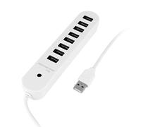 sourcing map USB Hub, 8-Port USB 2.0 Hub Portable USB Splitter for Notebook PC, Laptop, Mobile HDD and More (White)