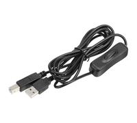 sourcing map USB Printer Cable with ON/Off Switch 2 Meter Male to USB B/M Extension Cord for Printers Scanner Copier Black