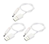sourcing map USB to DC Power Cable 0.3 M USB to DC 4.0mm x 1.7mm 5v Power Cord White for Mini Fan Camera Mobile Phone Tablet Devices 3 Pcs