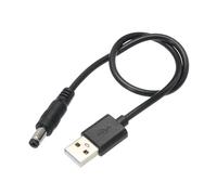 sourcing map USB to DC Power Cable 0.3 M USB to DC 5.5mm x 2.1mm 5v Power Cord Black for Mini Fan Camera Mobile Phone Tablet Devices 1 Pcs