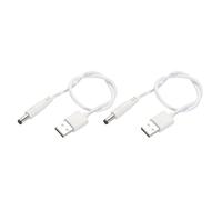 sourcing map USB to DC Power Cable 0.3 M USB to DC 5.5mm x 2.1mm 5v Power Cord White for Mini Fan Camera Mobile Phone Tablet Devices 2 Pcs