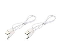 sourcing map USB to DC Power Cable 0.5 M USB to DC 4.0mm x 1.7mm 5v Power Cord White for Mini Fan Camera Mobile Phone Tablet Devices 2 Pcs